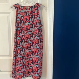 Women’s Katherine Way V-Neck Sleeveless Multi Color Nylon & Spandex Dress Sz XL